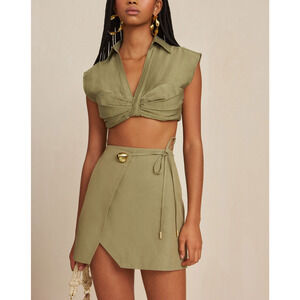 Cult Gaia 'Tov' Green Wrap Mini Skirt Size XS